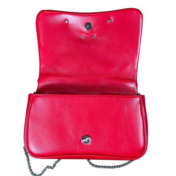 Alexander McQueen Small Seal Bag Blood Red Silver NWT - Picture 7 of 8